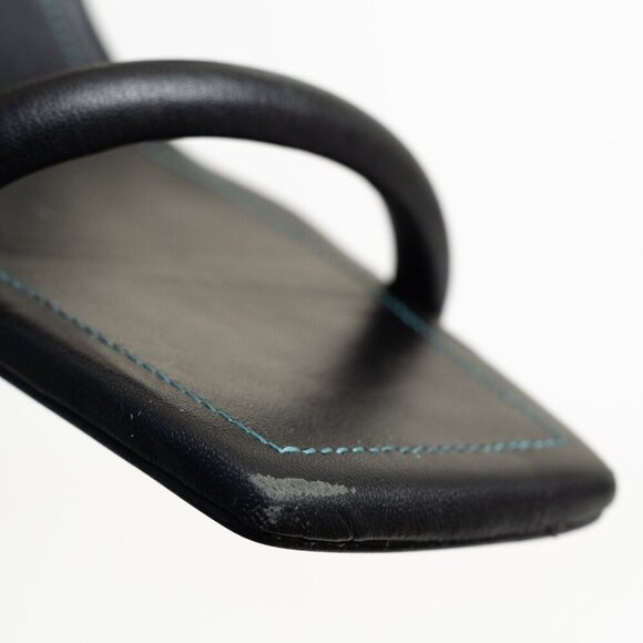 ✨ Free People Parker Double Strap Pillow Heels Square Toe Chunky Sandals Black - Picture 9 of 15